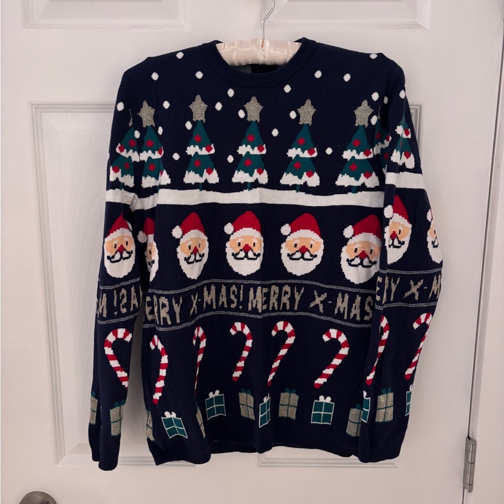 Festive Navy Christmas Sweater